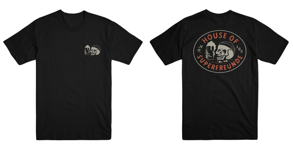 Pre-Order*: HOUSE OF SUPERFREUNDE - T-Shirt 'Drunken Skull'